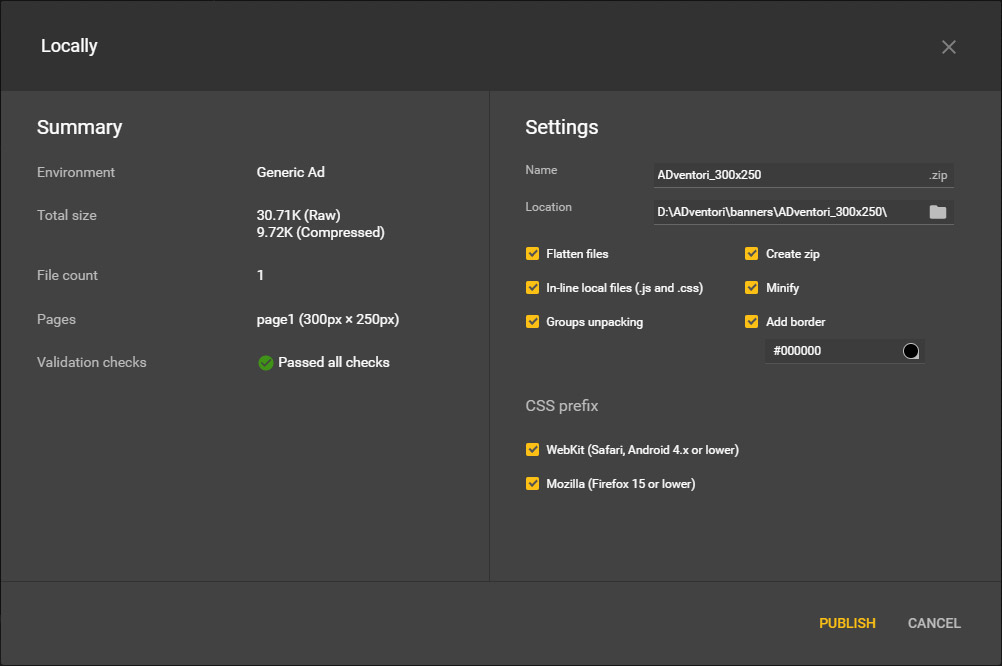 Google Web Designer Configuration